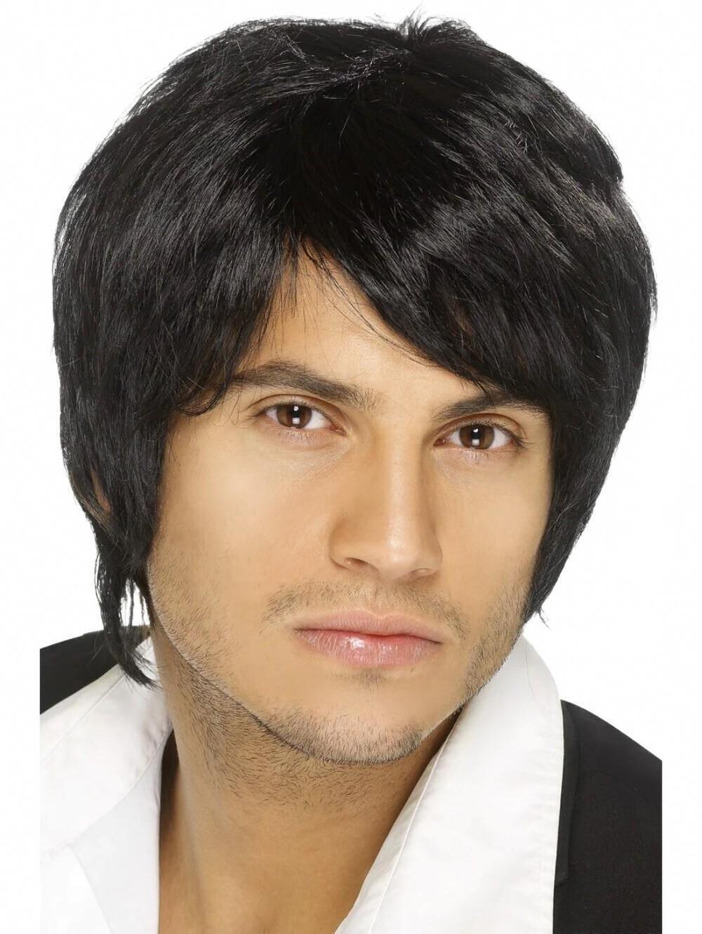 Smiffy's Boy Band Wig Straight Black - Brand New
